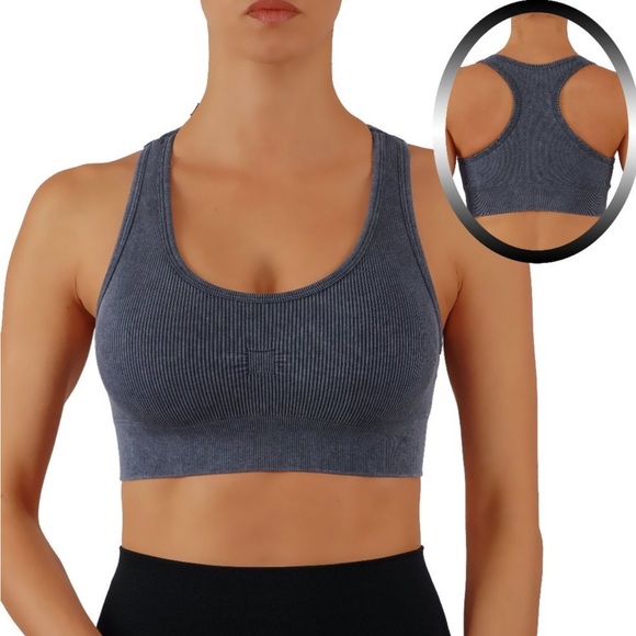 💝Boutique~Rough River Ribbed Racerback High Impact Sports Bra - Picture 4 of 4